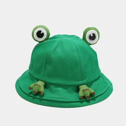 2024 Cotton Cartoon Lovely Frog Bucket Hat Fashion Joker Outdoor Travel Sun Cap For Adult and Child