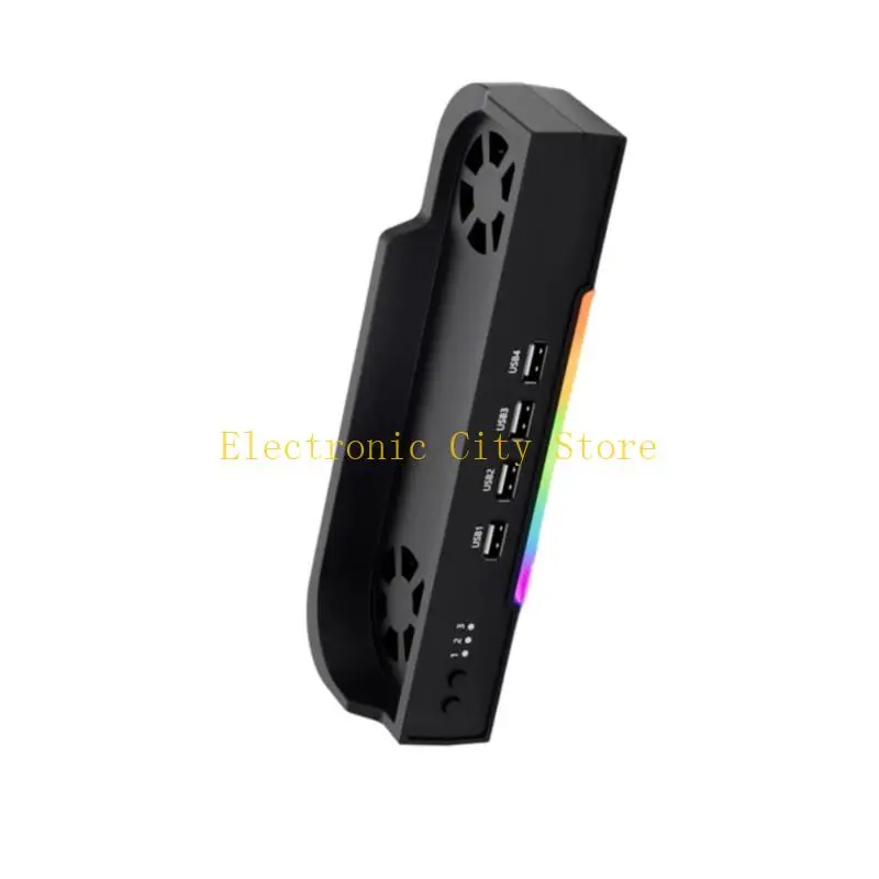 Dock resfriamento ativo Double Fan Light Light Mountable Design para Switch2 Hu8D