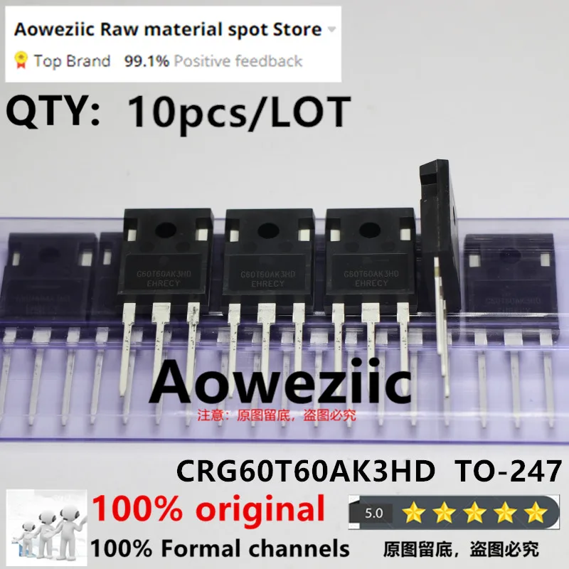 Aoweziic  2023+ 100% New  Original  CRG60T60AK3HD   G60T60AK3HD  TO-247  IGBT Power Single Tube 60A 600V