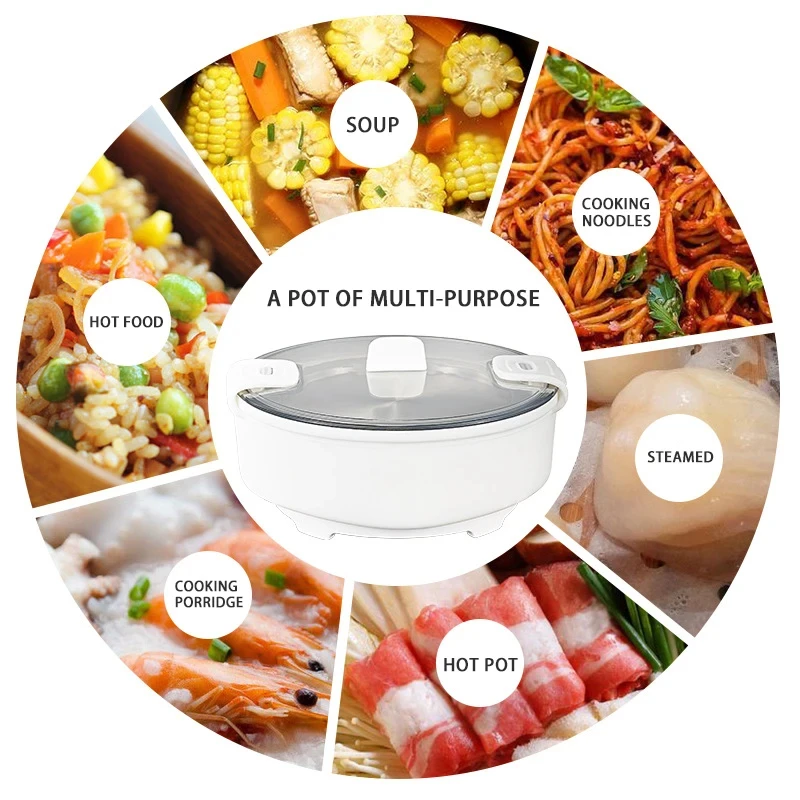1.2L Fold Electric Cooking Pot Portable Travel Electric Kettle Multi-functional Pot Dormitory Cook Noodle Pot Mini Hot Pot 220V
