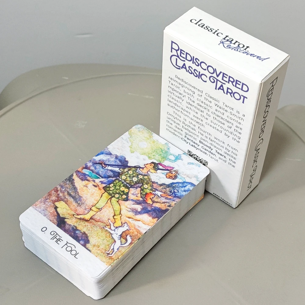 10.3*6cm Rediscovered Classic Tarot Deck, 78 Pcs Ballpoint Pen Hand Drawn Tarot Cards Reimagined RWS-Inspired Indie Deck