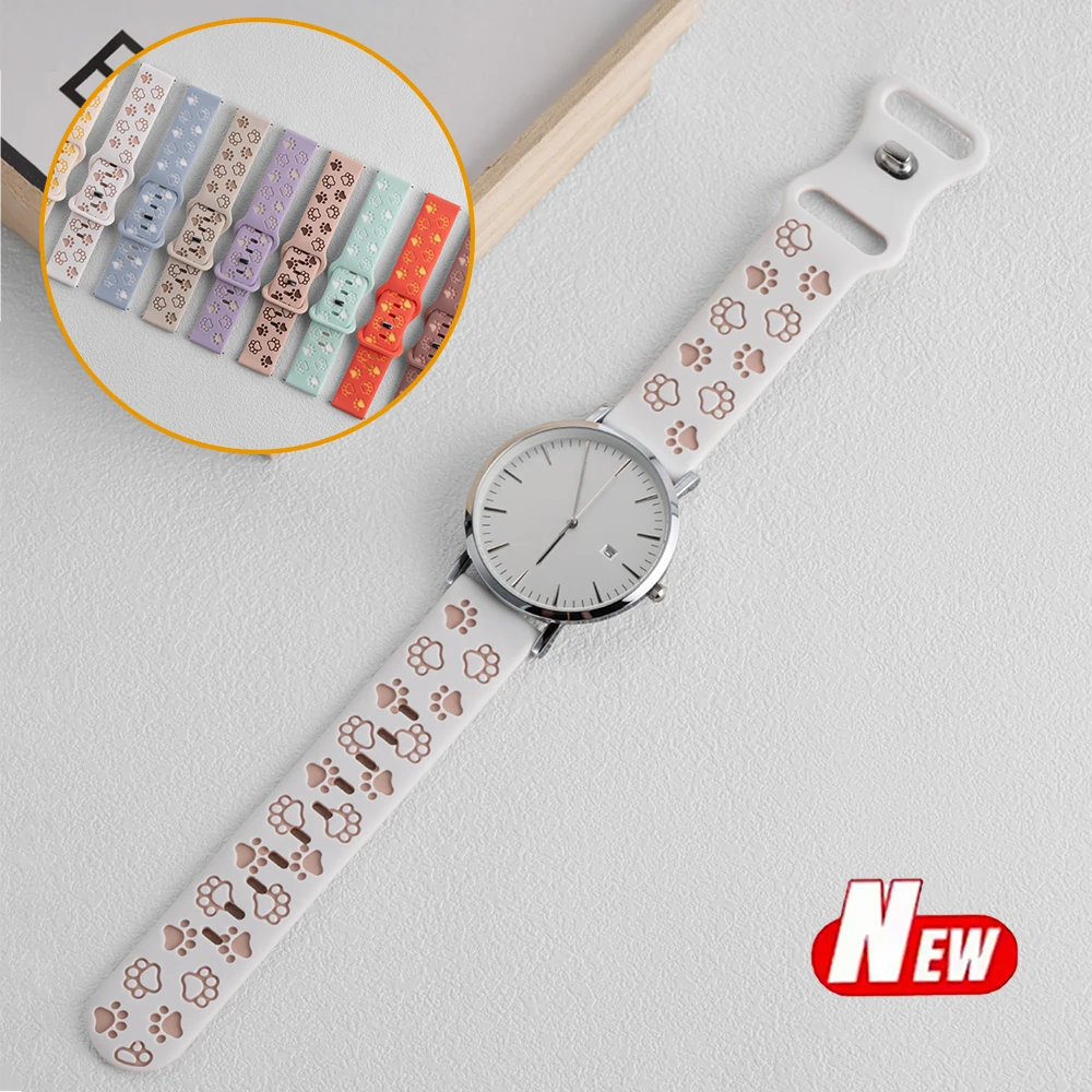 Silikon Cat Paw Two Tone Strap für Samsung Galaxy 7/6/5/4 5pro 4/6classic 20MM Sport Band für Huawei GT3/2 42MM weiche Armband
