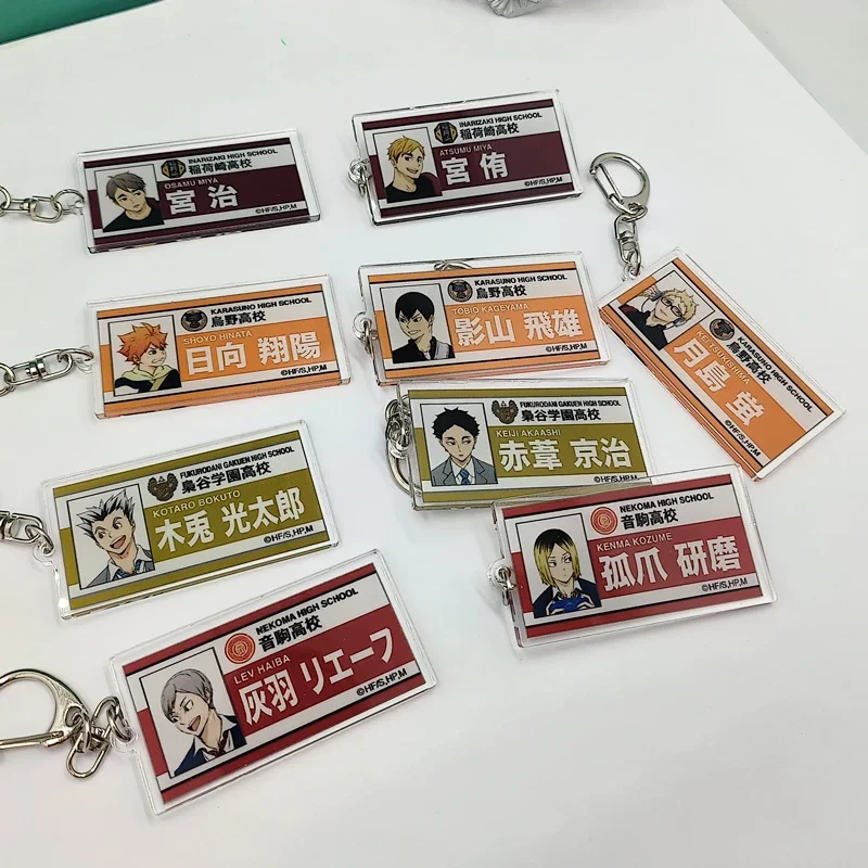 Anime Tetsurou Kuroo Lev Haiba Haikyuu!! Shoyo Hinata Cosplay Keyring Acrylic Pendant Keychain Ornament Fans Xmas Halloween Gift