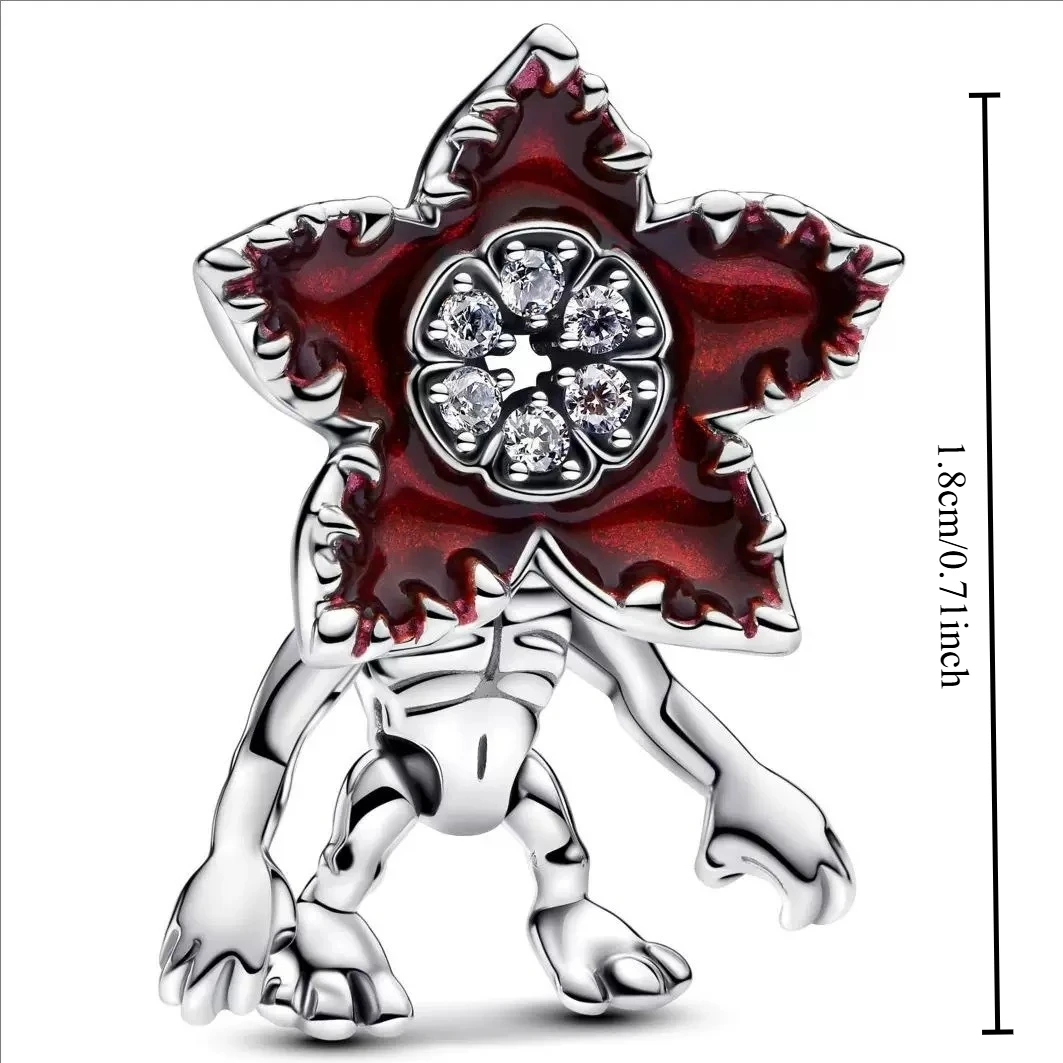 2026 Trendiges Rotes Monster-Blumen-Charm-Armband 925 Sterling Silber Verstellbar Hypoallergen DIY Feiner Schmuck – Detail 1