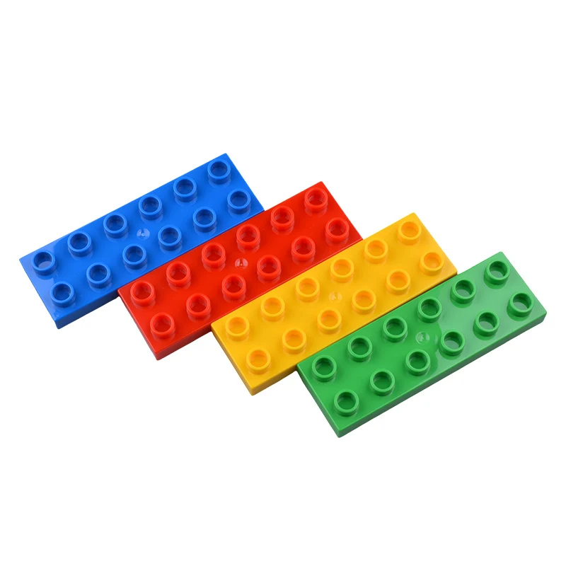 

6Pcs 2*6 dots Big Size Colorful Building Blocks Large Thin Bricks Educational Creative Kid Toys Compatible