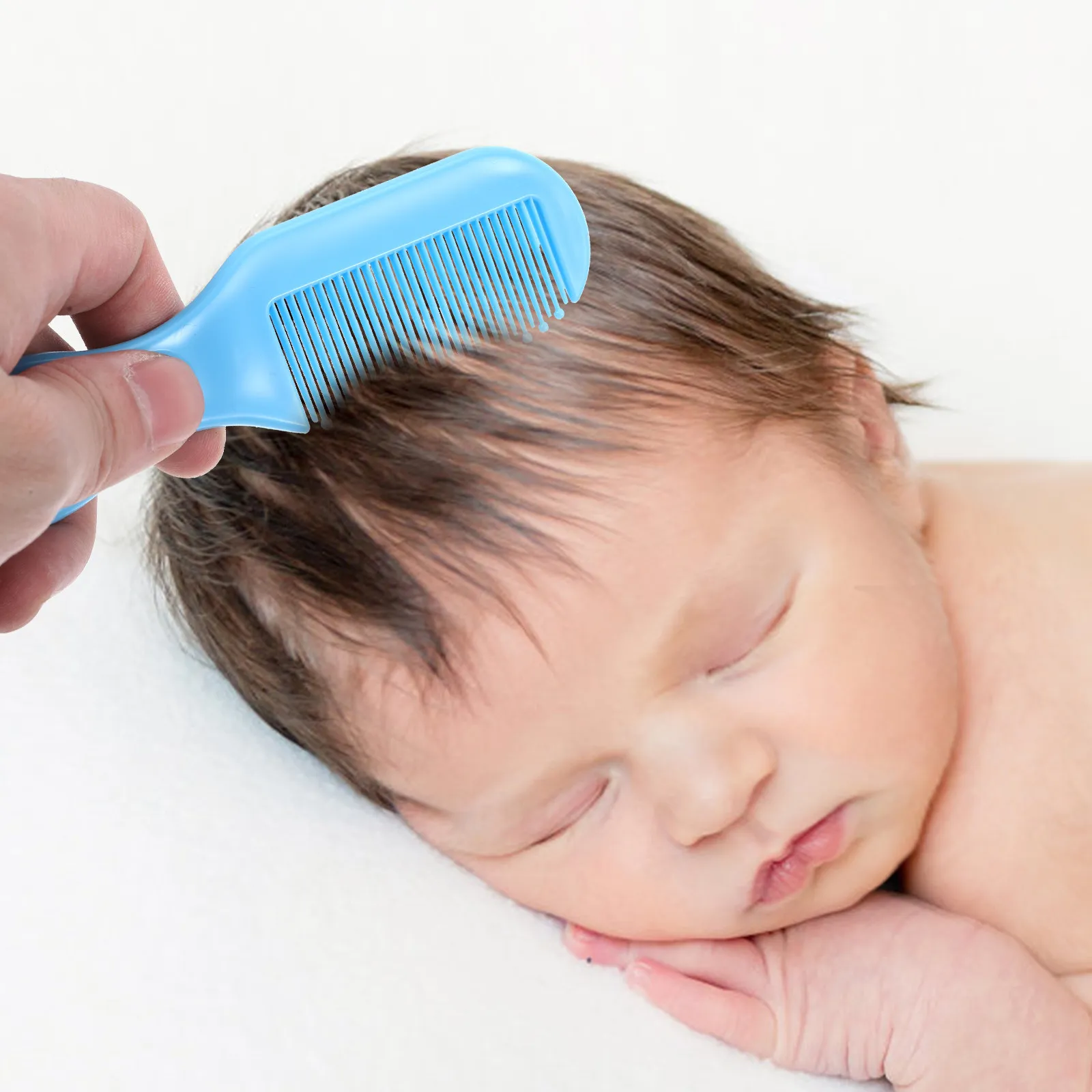 

1Set Baby Massage Comb Brush Kit Blue Newborn Infant Circular Tooth Design Promote Blood Circulation Brain Development Soft Safe