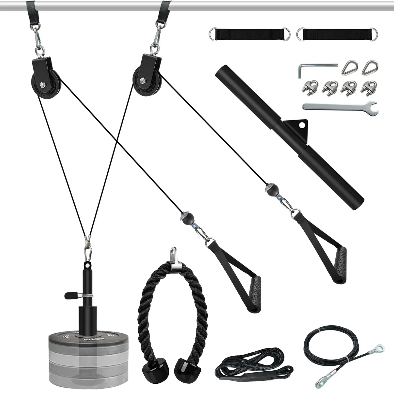 Entrenador de poleas fitness DIY para bíceps y tríceps, kit de ejercicio en casa - imagen 4