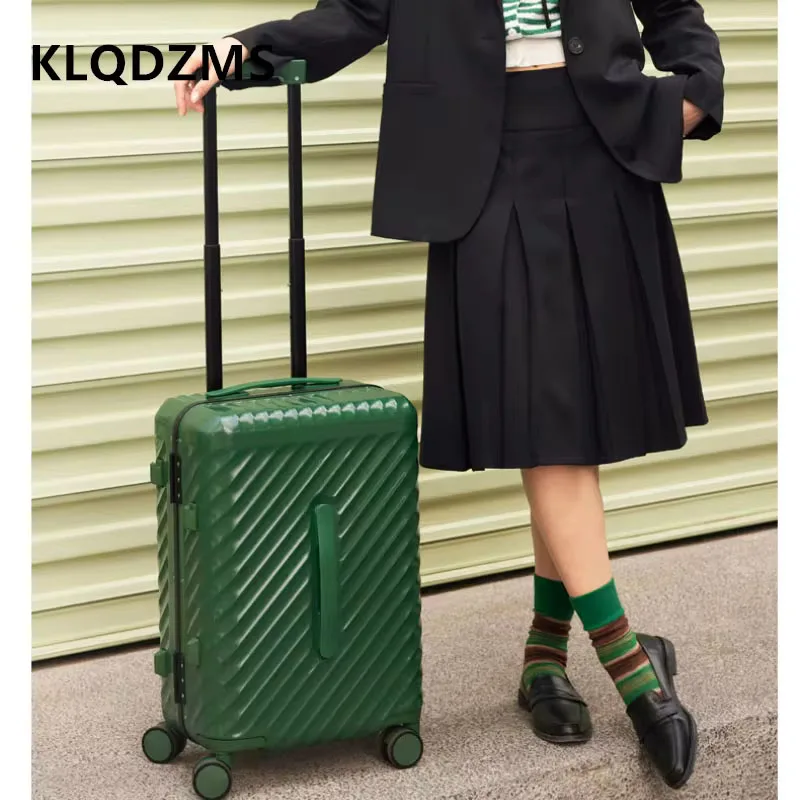 KLQDZMS High Quality 20 Inch Luggage PC Boarding Case 24"26"28Inch Aluminum Frame Trolley Case Large Capacity Cabin Suitcase