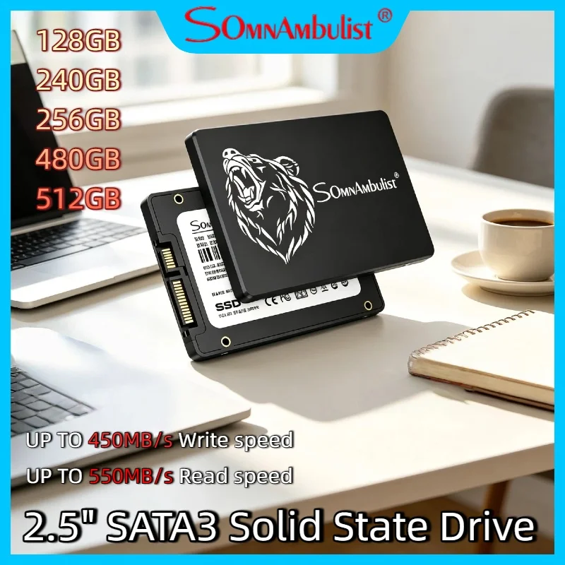 SomnAmbulist 2.5" SATA3 SSD Internal Solid State Drive 128GB 240GB 256GB 480GB 512GB 960GB Multiple Capacity for Laptop Desktop