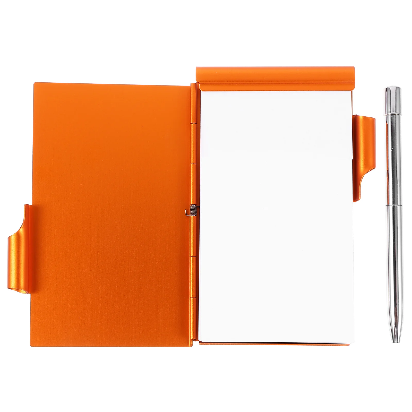 

Creative Notebook with Pen Holder Tearable Memo Tabs Journal Case Pocket Notepad Metal Office Notebooks