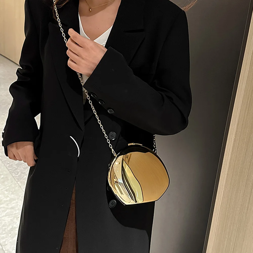 2026 new style fashionable oval acrylic bag, shell bag, egg-shaped box bag, dinner bag, crossbody bag