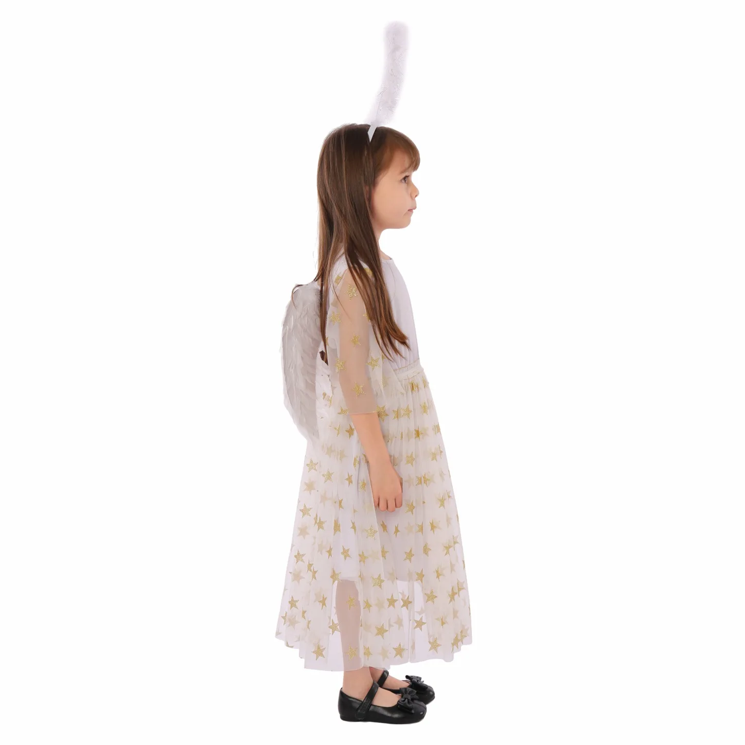 Girl's Valentine's Day Costume Star Print Angel Cosplay Dress Children's Party Festival Campus Performance Clothing