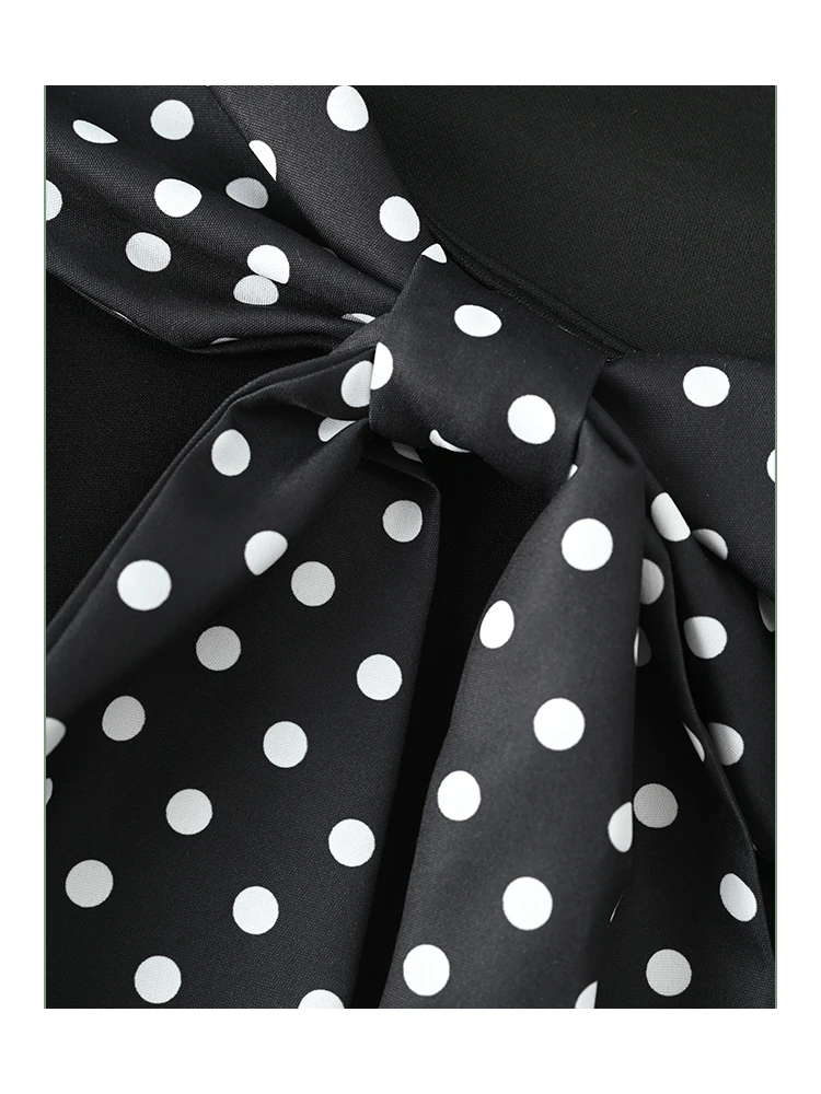 Französischer Strickpullover in Übergröße mit langen Ärmeln für Damen, Herbst, gepunktetes Patchwork, modisches Oberteil, trendige Übergröße