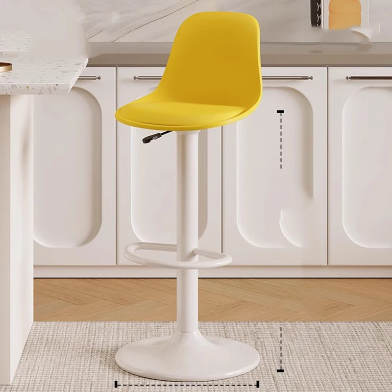 Luxuriöse Designer-Barstühle, entspannend, weiß, drehbar, mit Rückenlehne, minimalistische Barstühle, nordische ästhetische Barmöbel, Wohnmöbel