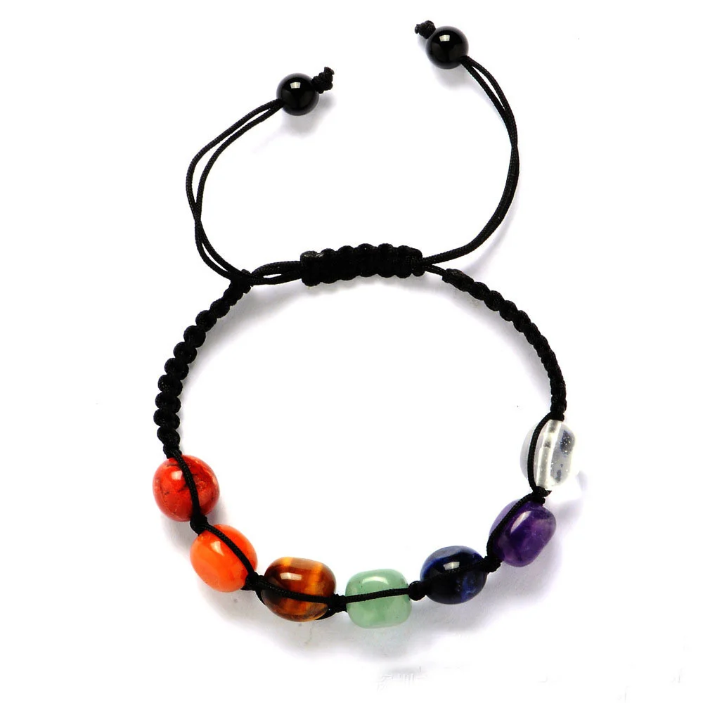 7 Chakra Bracelets Reiki Natural Stone Braided Bracelet Men Women Natural Crystal Healing Anxiety Jewellery Adjustable Rope