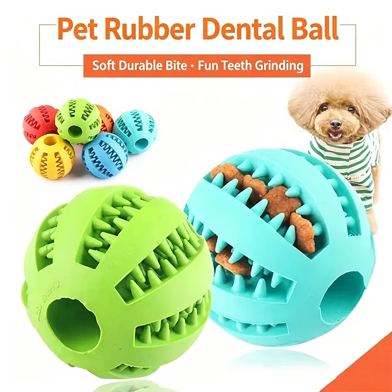Dog Puzzle Feeder Toy - Interactive Dog Toy Ball - Rubber