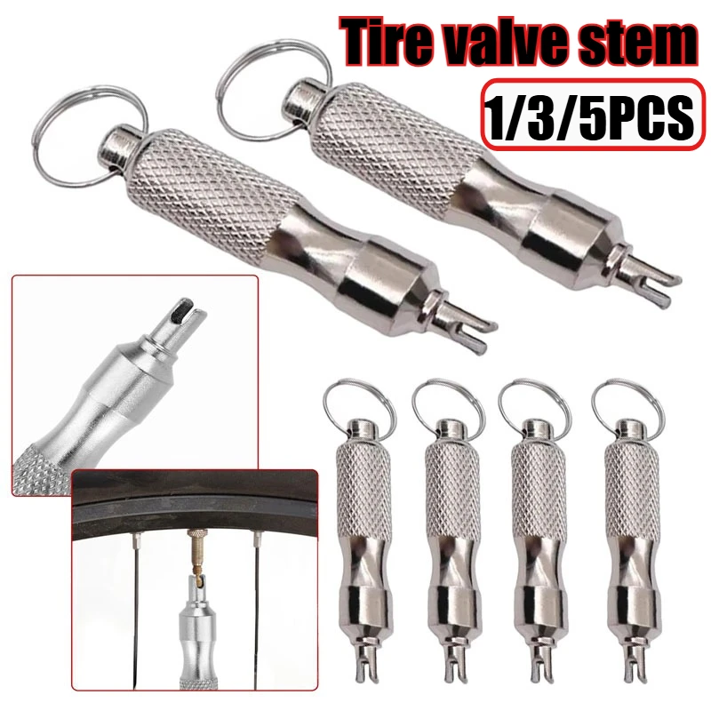 1/3/5PCS Strumento universale per la rimozione del nucleo della valvola della gomma in acciaio inossidabile Accessori per la riparazione dello strumento chiave della valvola della gomma attaccata