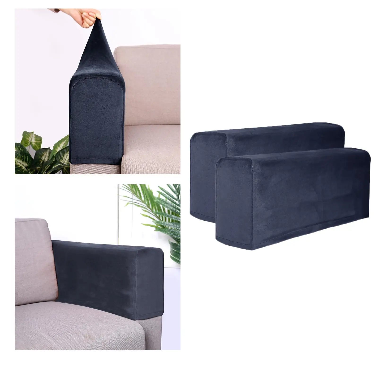 Funda para reposabrazos de sofá, Protector estirable, antideslizante, 2 uds.
