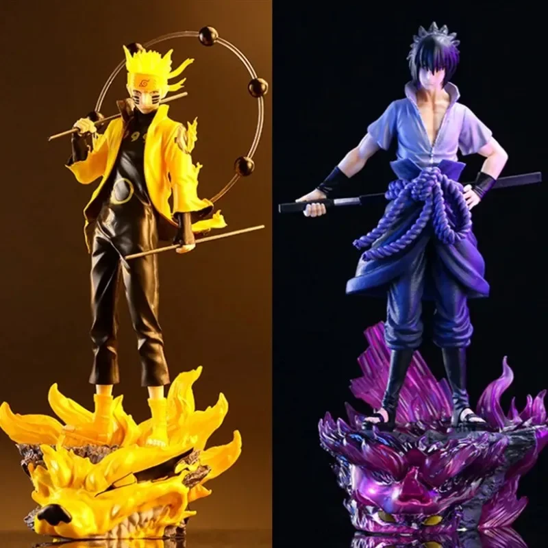 

NARUTO 38cm Naruto Kurama VS 36cm Susanoo Sasuke Big Figure High Quality Anime Cool Model Ornaments Gifts BOX