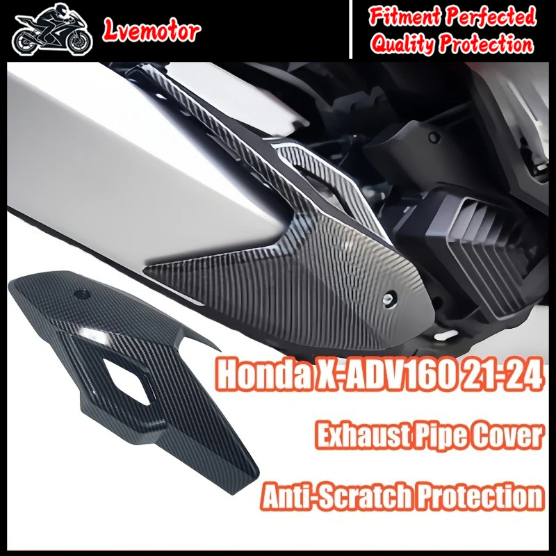 For Honda ADV 160 2021-2024 Motorcycle Modification - Carbon Fiber Hydrographic Printing Exhaust Pipe Cover for Scratch-Resistan