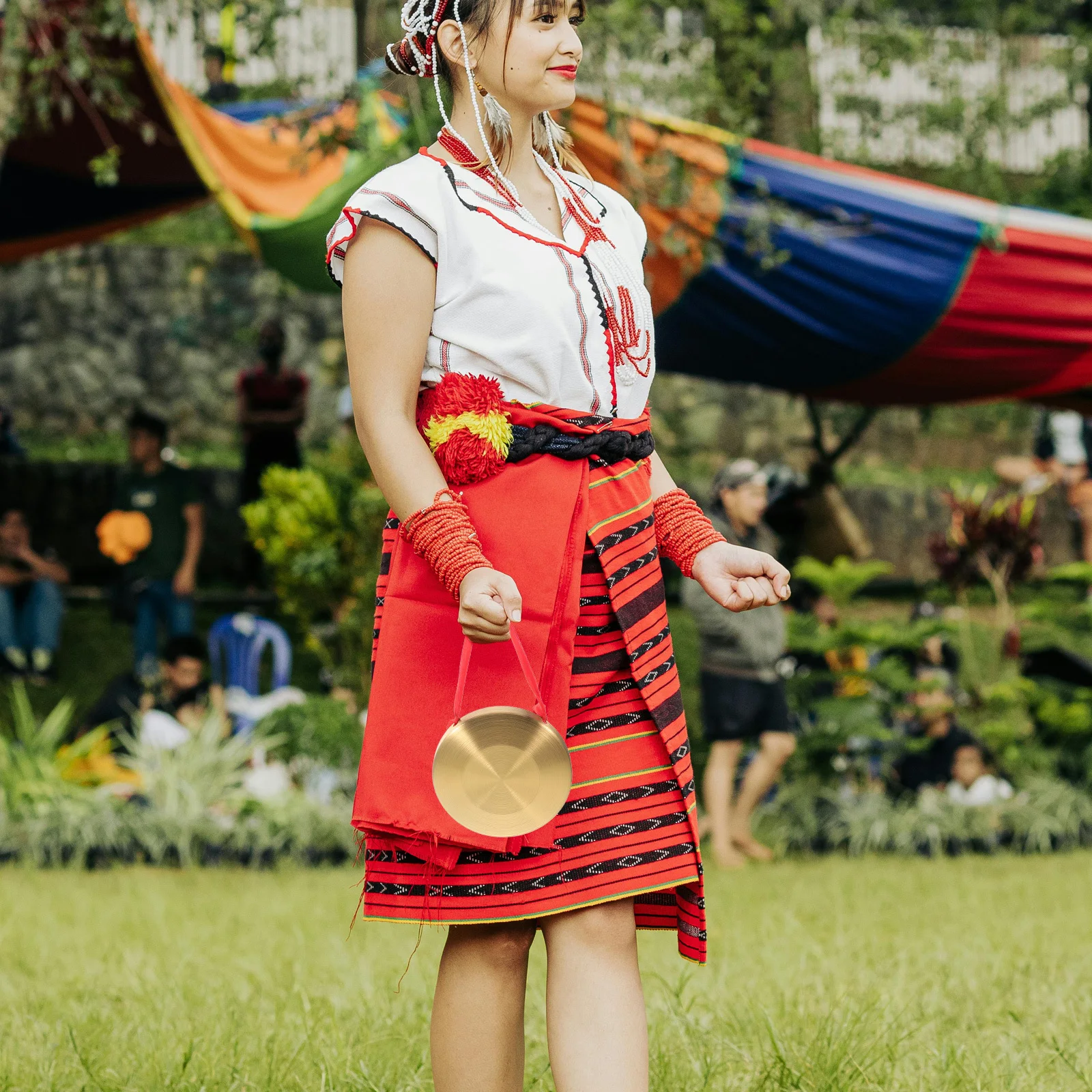 

Brass Gong Instrument Small Chinese Percussion Handheld Gong With Mallet For School Music Stage Decorative Tam Tam