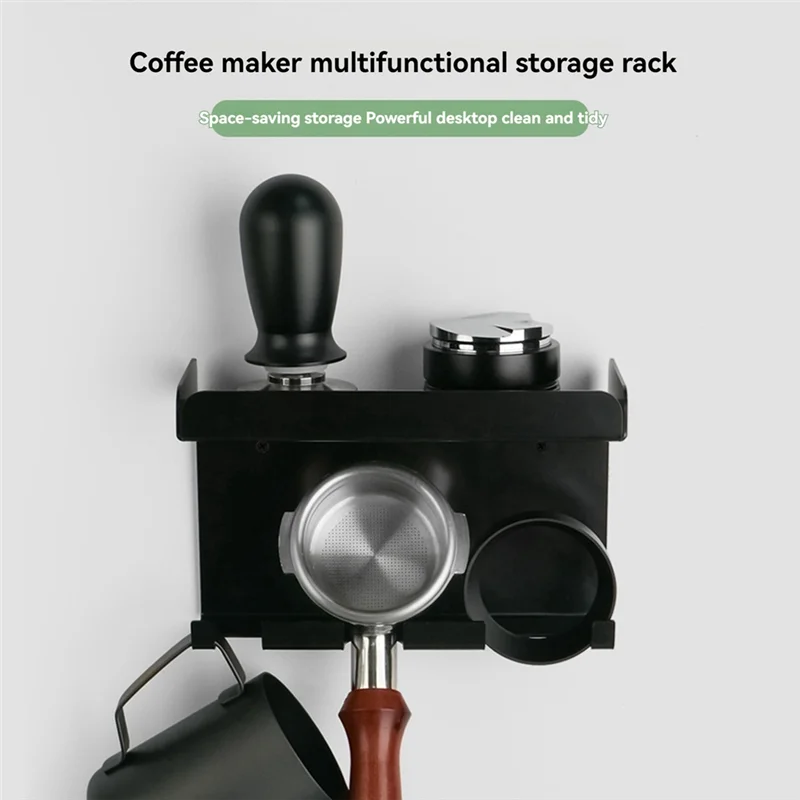 BAAG-Bar Estante de almacenamiento de utensilios de café, estante de almacenamiento multifuncional con mango de café, martillo para polvo, almacenamiento de distribuidor de polvo