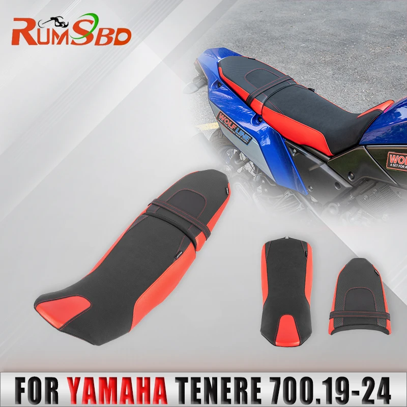 

Motorcycle Front Rider Rear Passenger Solo Seat Cowl Cushion Pad Synthetic Leather For YAMAHA Tenere 700 2019-2022 2023 2024