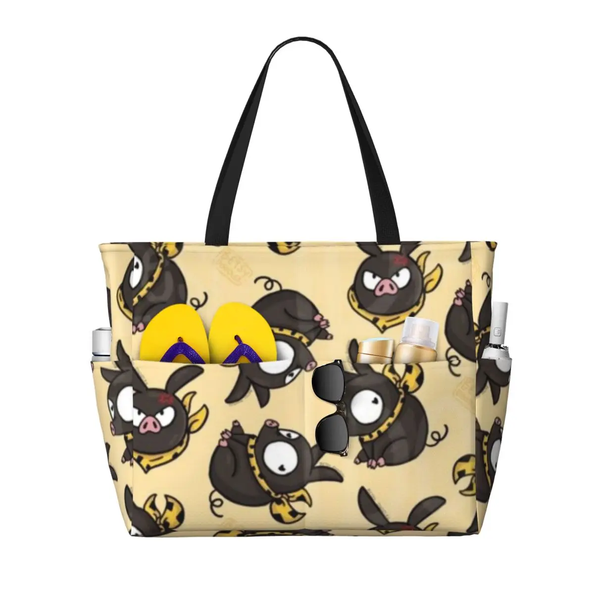 

P-chan Ryoga Lost Pig Ranma Adventure Comedy Beach Tote Bag Sport Gym Yoga Duffle Large Tote Bag Women Travel Bag Fitness bag