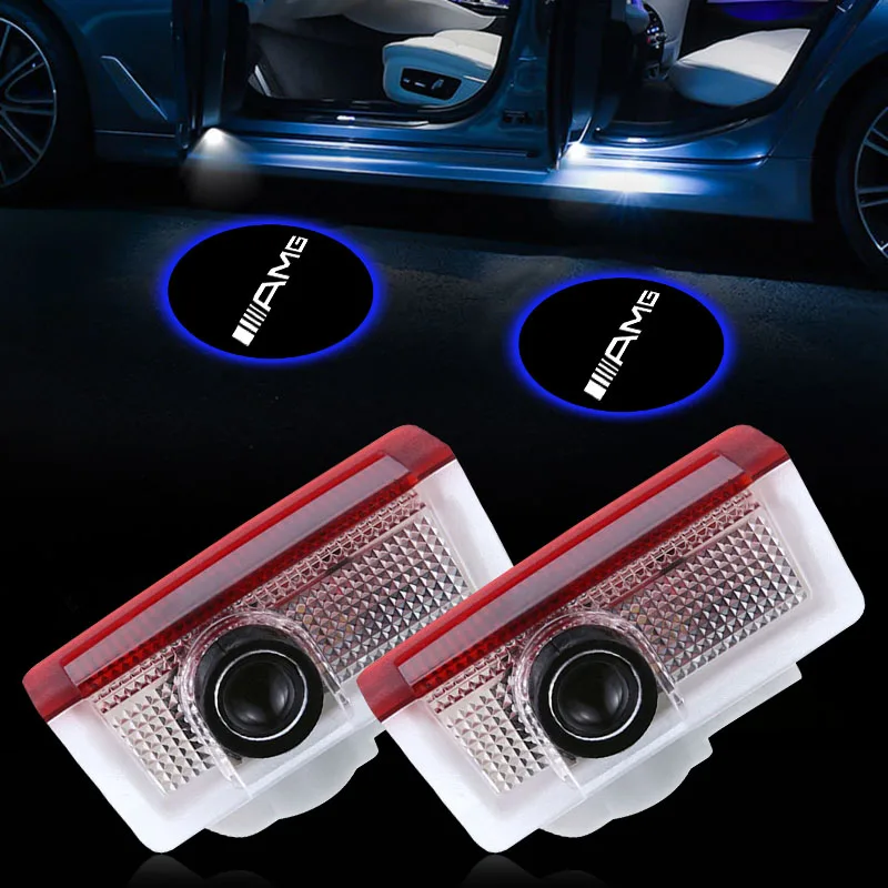 2pcs Car Door Projector Light 3D Welcome Shadow Light For Mercedes Benz AMG C260l GLC GLC GLA GLK W204 W205 W211 W212 W213 CLASS