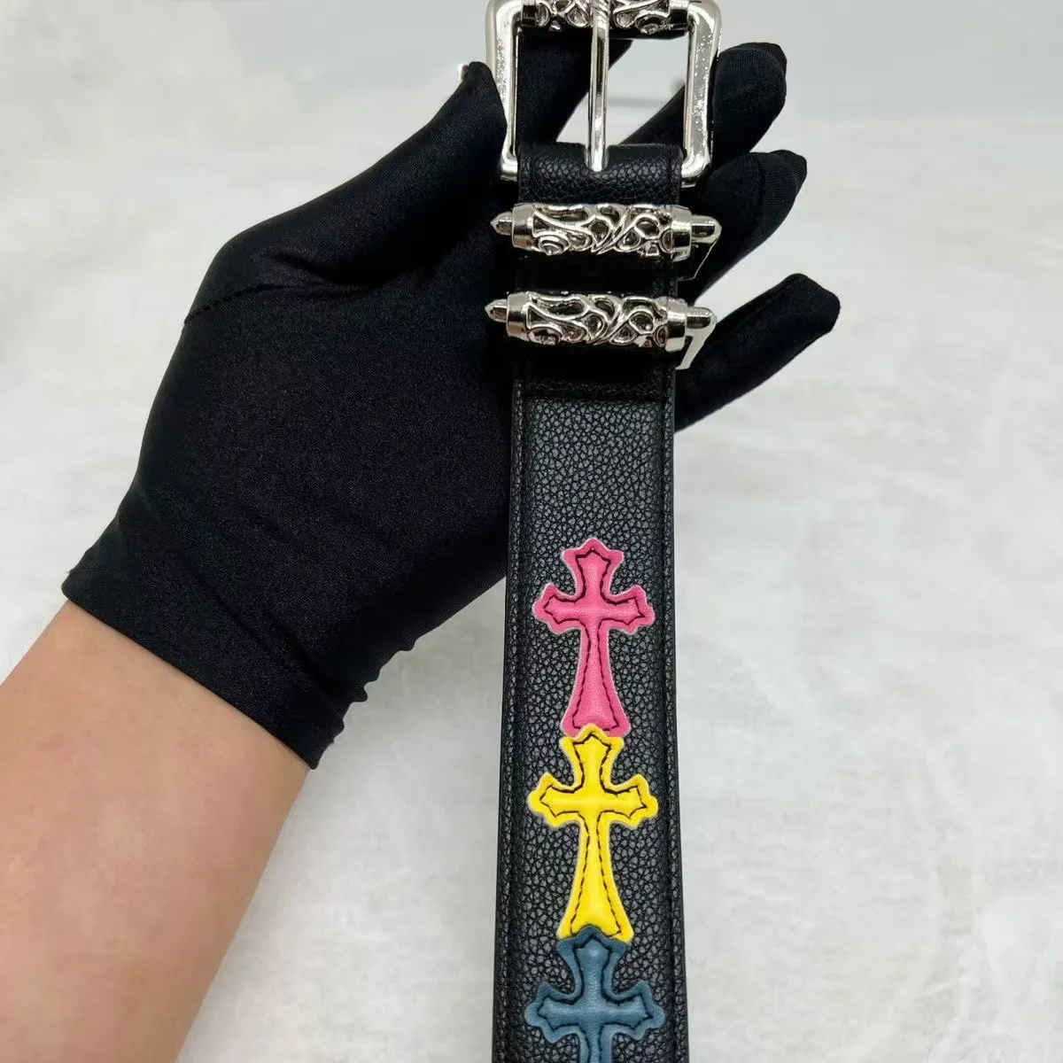 القوطية Y2K النساء الرجال أحزمة العلامة التجارية الفاخرة القوطي السيدات الهيب هوب الشرير برشام الهيكل العظمي طباعة حزام خصر الجينز زنار