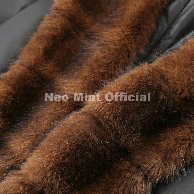 Neo Mint 2026 Winter Luxury Fur Collar Puffer Parka Jacket Women Warm Padded Quilted Coat Iconic Fashion Girls Outerwears