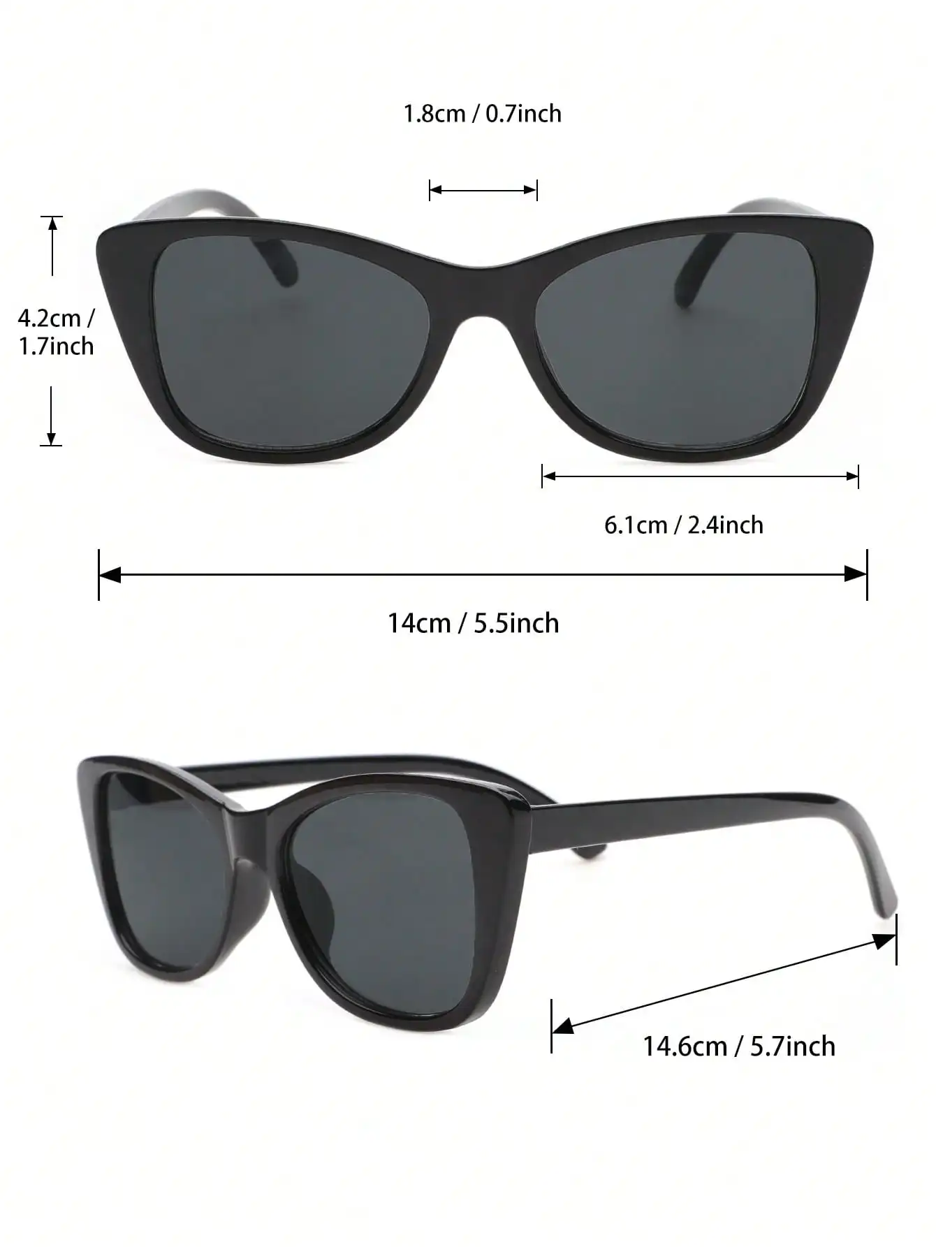 3 PCS Unisex Plastic Cat-eye Shape Fashion Sunglasses For Street Photography And Vacation Trips image 5