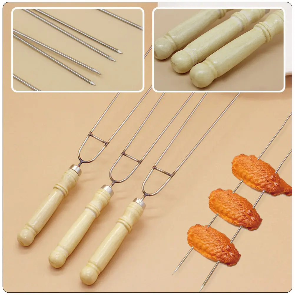 10 pcs Steel Stainless Bbq Barbecue Grilling Halloween Christmas New Year Bbq Skewers Bbq Accessories Set Barbecue Skewers Set