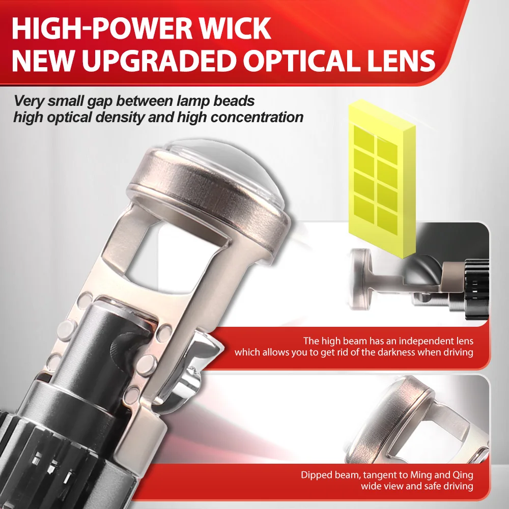2Pcs LED H7 H11 Projector Lens H7 Car Headlight Bulbs 30000LM 80W Turbo Auto Bulb H11 H8 9005 HB3 9006 HB4 Fog Lamp Bulb 12V 24V