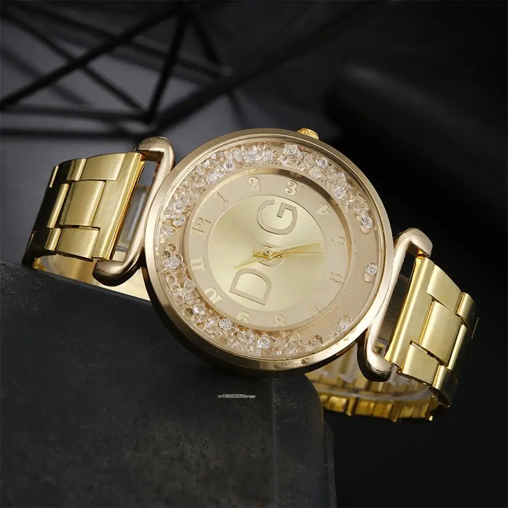 Luxury New Brand Watches Women Leisure Roller ball Digital Design Ladies Quartz Watch Fashion Stainless Steel Strap Women Clock