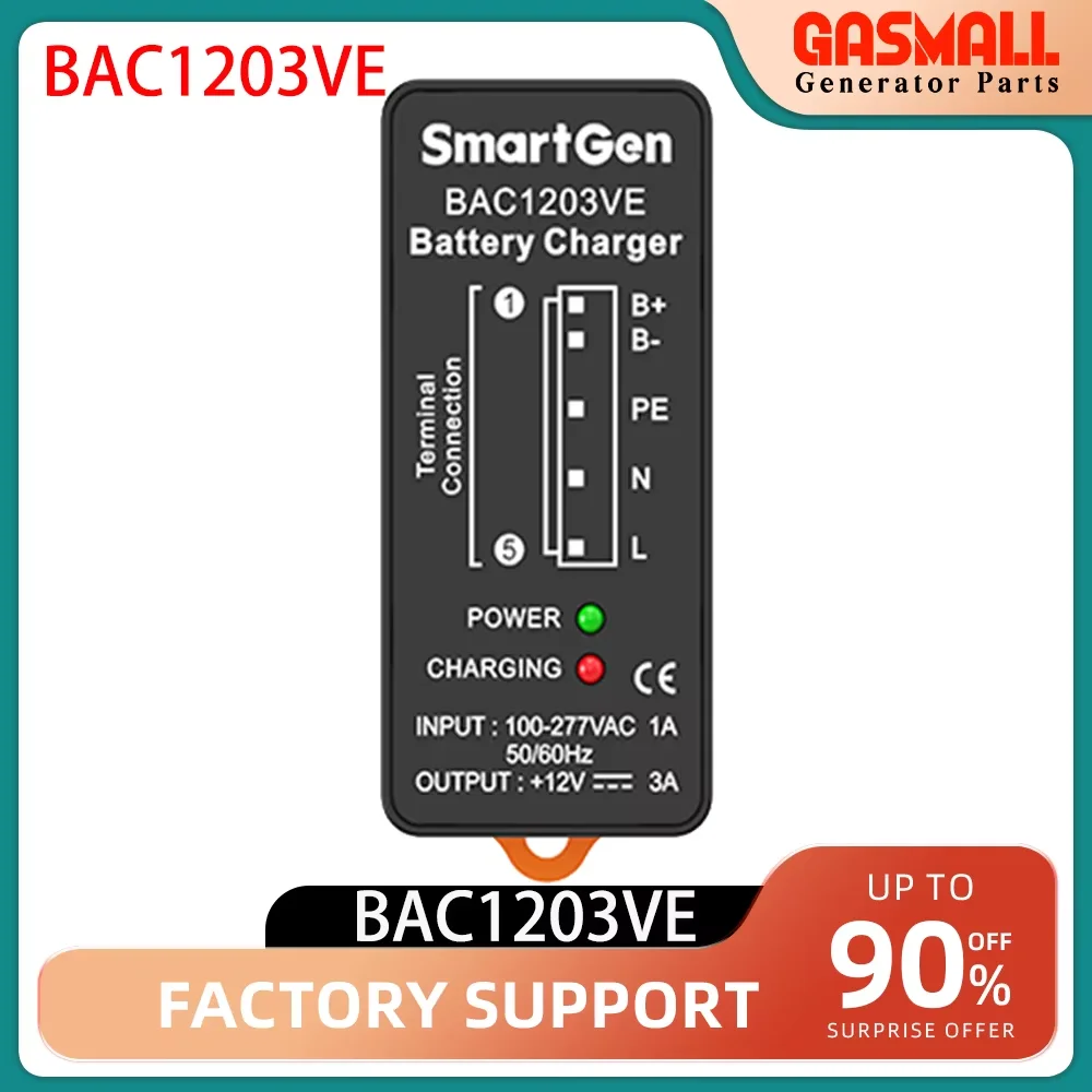 

SmartGen BAC1203VE 3A 12V Generator Battery Charger Intelligent Float Battery Charger Module Genset Accessories