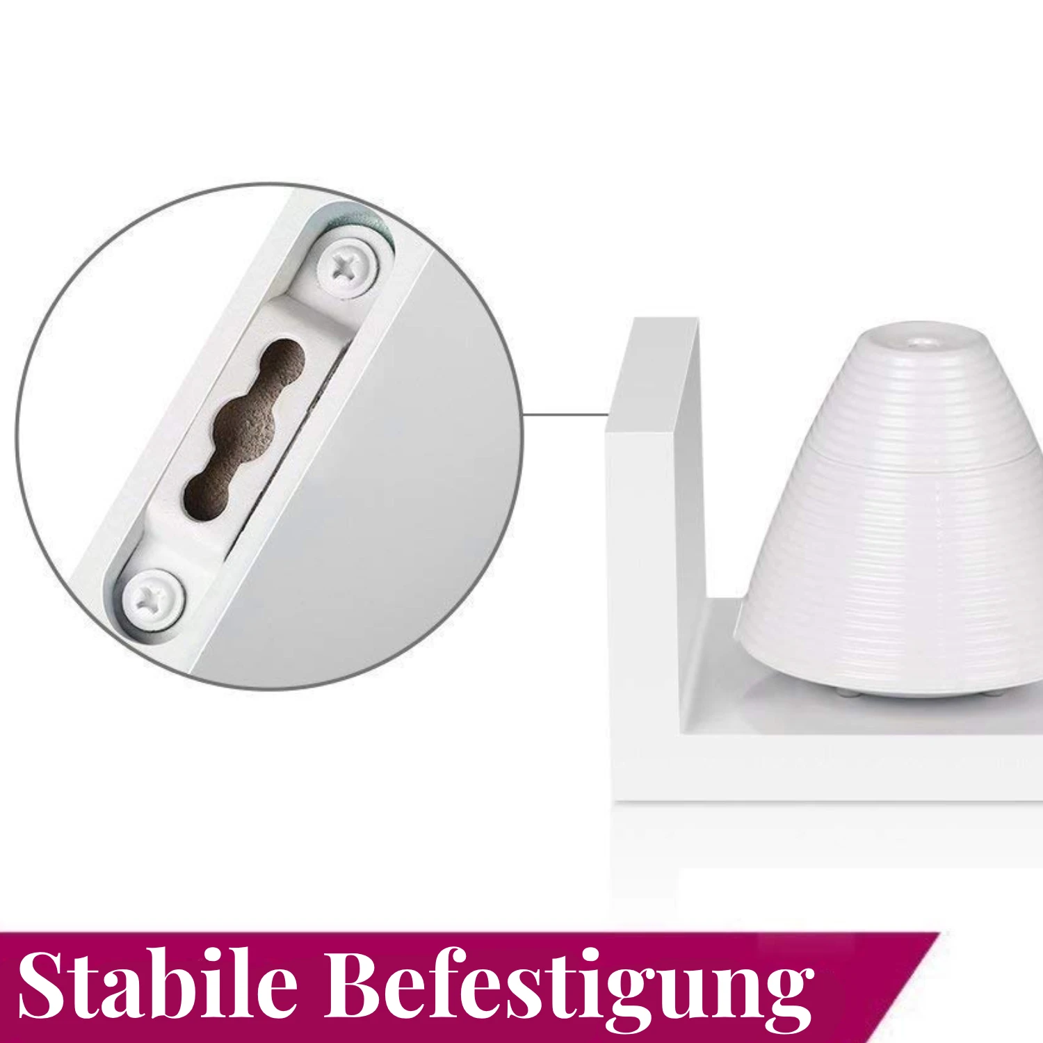 Getone Wandregal 3-tlg Schweberegal aus Holz Küchenregal Hängenregal Bücherregal für Wand 60/45/30 x15x30cm weiß