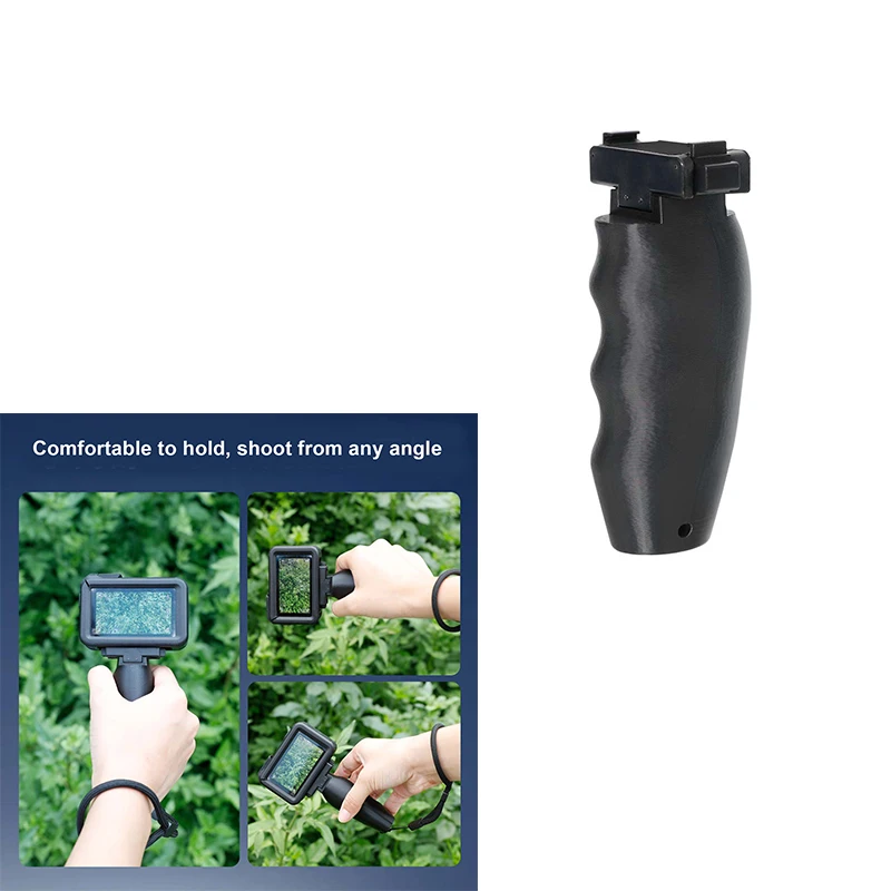 

3D Printed Quick-Release Handle for DJI Action 5 Pro/2/3/4 - Ergonomic Grip, Extension Mount & Wrist Strap for Vlogging