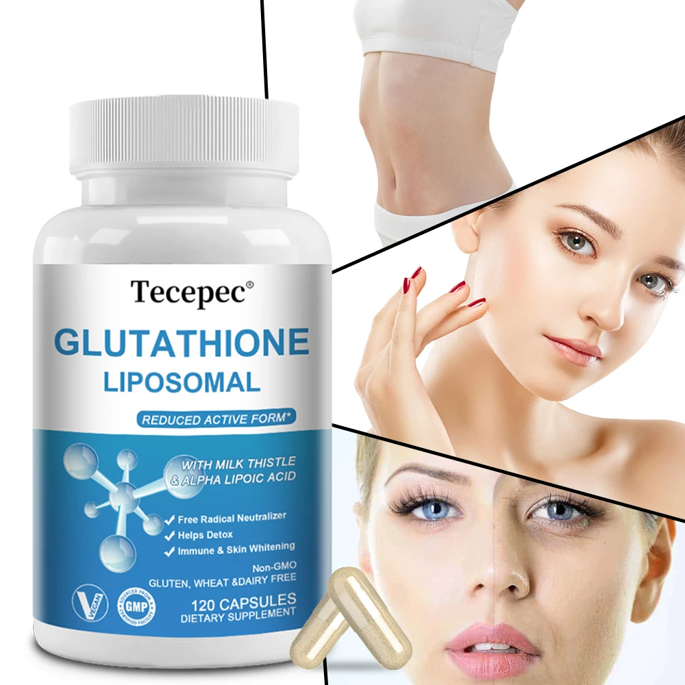 Liposomal Glutathione Capsules Maximum Absorption Active Form Free Radical Neutralizer Detoxification Skin Whitening Immunity