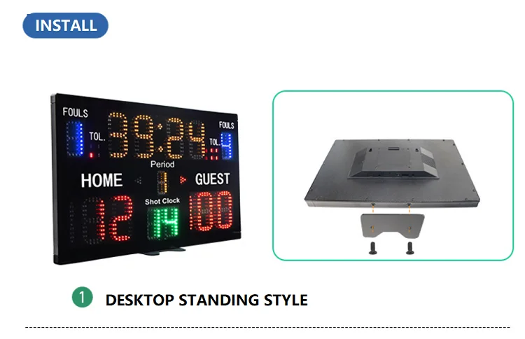 Estadio interno esporte futebol beisebol led número futebol placar digital portátil para basquete com 24 segundo tiro relógio