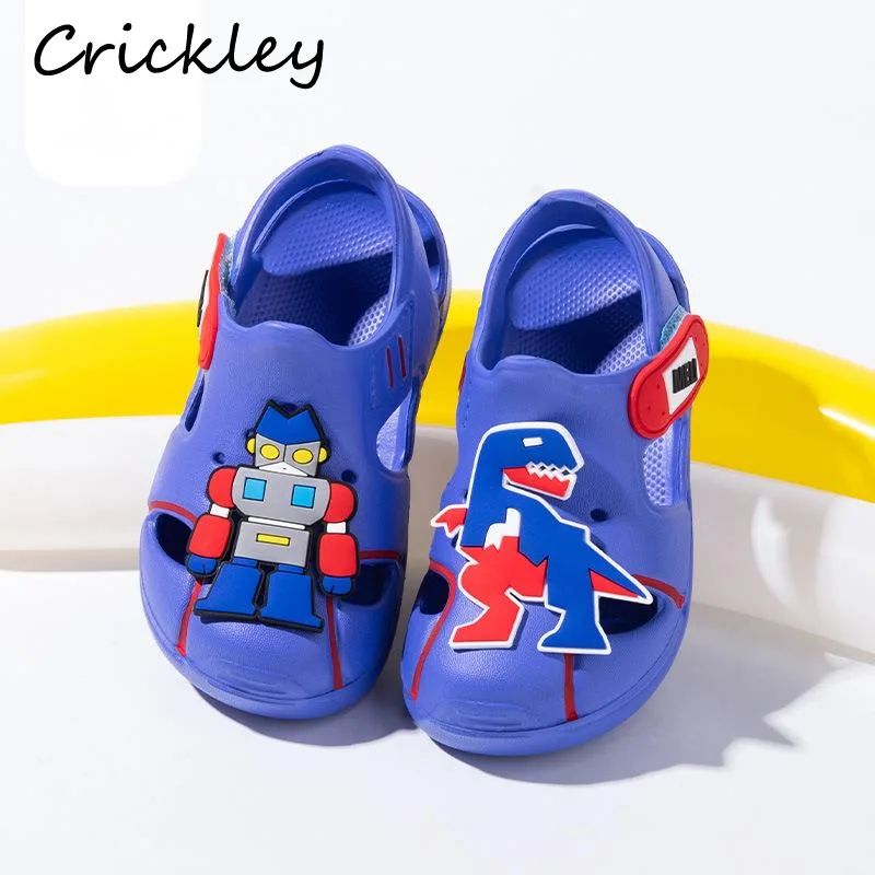 

Summer Robot Dinosaur Boys Sandals Cartoon EVA Hook Loop Children Beach Shoes Waterproof Soft Bottom Kids Sport Sandals