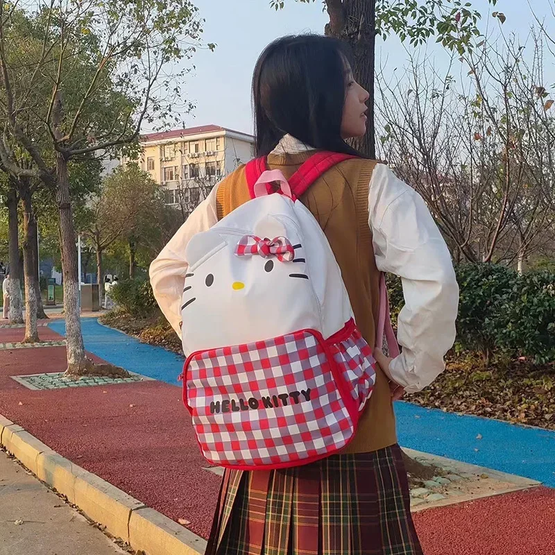 Hello Kitty school bag cartoon original homemade cute backpack Hello Kitty cat large capacity student school bag backpack