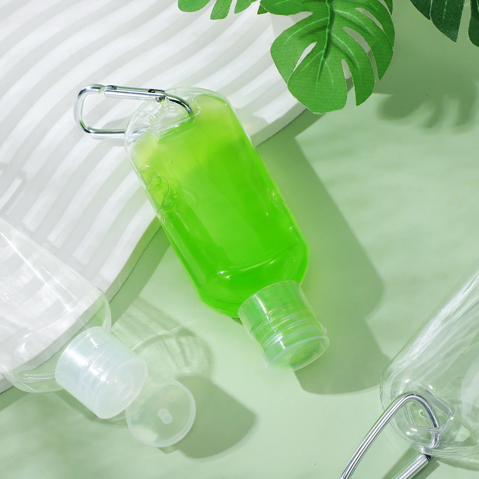 Carabiner Travel Bottles Refillable Portable Empty Containers For Outdoor Camping Hiking Subpackage Keychain Plastic