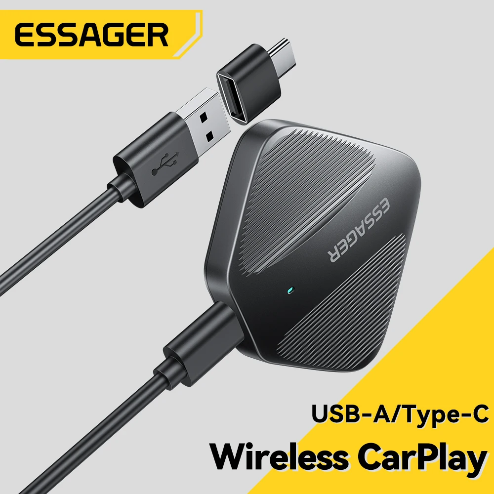 

Essager Wireless CarPlay for iPhone16 15 Wired to Wireless Carplay For OEM Car Stereo With USB Type-C Plug Auto Connect Adapter