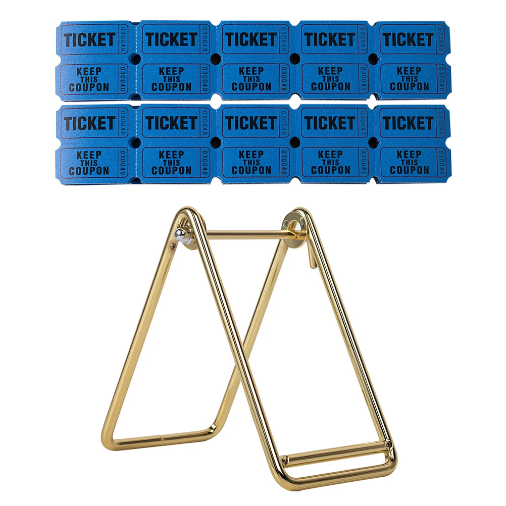 

1000pcs Double Raffle Tickets Roll Carnival Props Halloween Event Fundraisers Party Decorations Gold Stand Diy Blank Prize