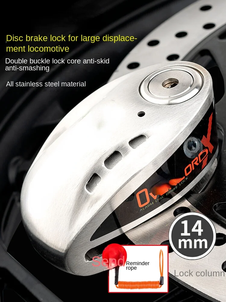 Large Displacement Motorbike Disc Brake Lock Smart Alarm Lock Locomotive Anti-Theft Disc Lock Anti-Skid