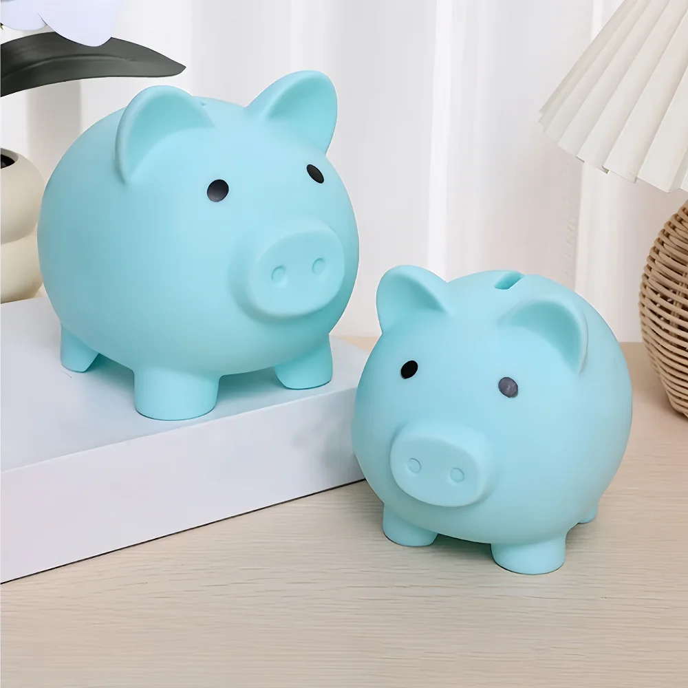 1PC Cute cartoon vinyl pig piggy bank, unbreakable change can, suitable for birthday gifts, business gifts