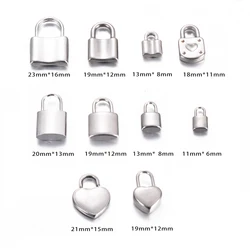 Wholsale 10pcs/lot Stainless Steel Lock Charm Fit Necklace Bracelet Padlock DIY Charm Pendant Jewelry Making