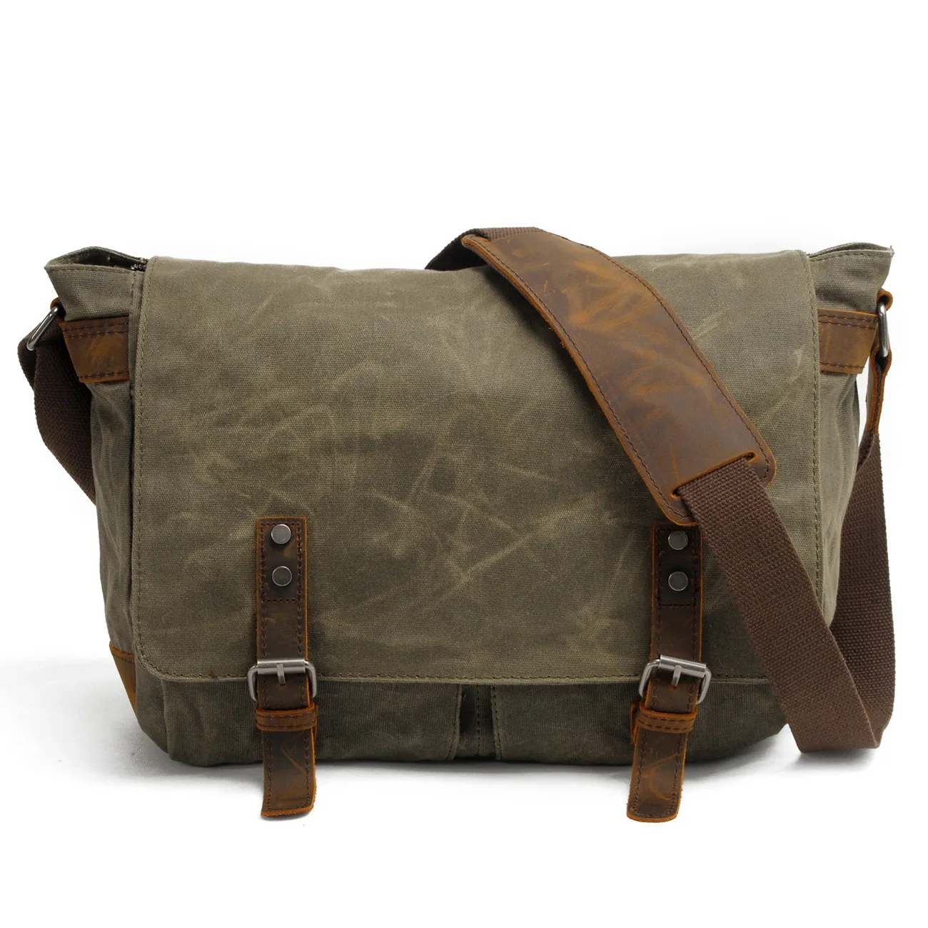 

Vintage Waterproof Messenger Bag for Men Casual Canvas Crossbody Laptop Bag