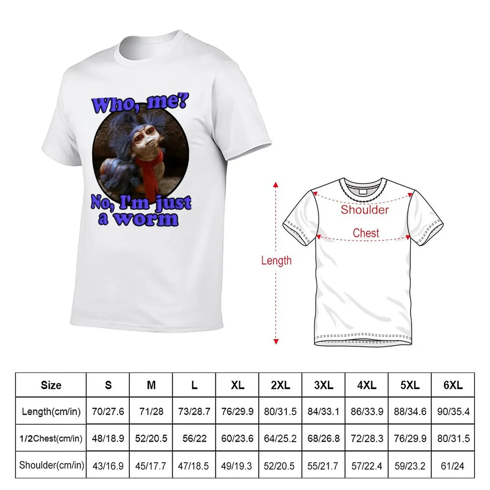 Labyrinth worm T-Shirt korean fashion cute clothes funnys kawaii clothes mens champion t shirts